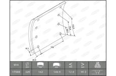 Sada brzdoveho oblozeni, bubnova brzda BERAL KBL17988.0-1649