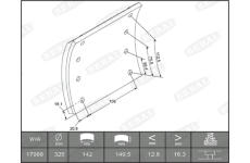 Sada brzdoveho oblozeni, bubnova brzda BERAL KBL17988.1-1649