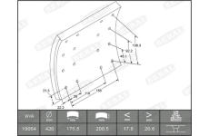 Sada brzdoveho oblozeni, bubnova brzda BERAL KBL19063.1-1616