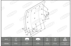 Sada brzdoveho oblozeni, bubnova brzda BERAL KBL19090.0-1550