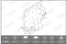 Sada brzdoveho oblozeni, bubnova brzda BERAL KBL19090.0-1660