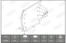Sada brzdoveho oblozeni, bubnova brzda BERAL KBL19094.0-1575