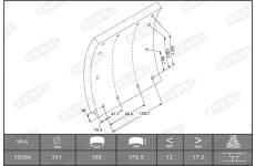 Sada brzdoveho oblozeni, bubnova brzda BERAL KBL19384.0-1560