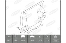 Sada brzdoveho oblozeni, bubnova brzda BERAL KBL19506.0-1561
