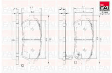Sada brzdových destiček, kotoučová brzda FAI AutoParts BP101