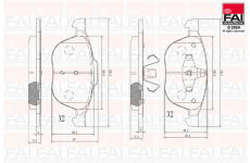 Sada brzdových destiček, kotoučová brzda FAI AutoParts BP103