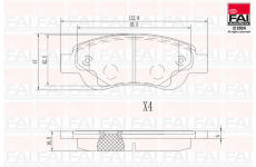 Sada brzdových destiček, kotoučová brzda FAI AutoParts BP107