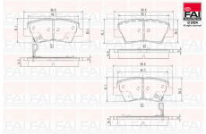 Sada brzdových destiček, kotoučová brzda FAI AutoParts BP132