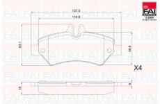 Sada brzdových destiček, kotoučová brzda FAI AutoParts BP133