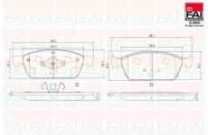Sada brzdových destiček, kotoučová brzda FAI AutoParts BP154