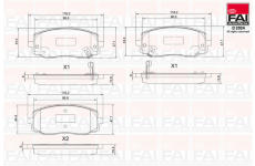 Sada brzdových destiček, kotoučová brzda FAI AutoParts BP155