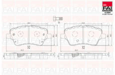 Sada brzdových destiček, kotoučová brzda FAI AutoParts BP167
