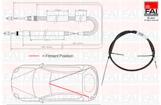 Tazne lanko, parkovaci brzda FAI AutoParts FBC0016