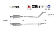 Filtr pevnych castic, vyfukovy system AS FD5204
