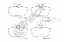 Sada brzdových destiček, kotoučová brzda BRECK 23224 00 702 10