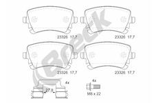 Sada brzdových destiček, kotoučová brzda BRECK 23326 00 702 00