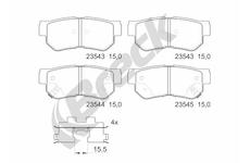 Sada brzdových destiček, kotoučová brzda BRECK 23543 00 704 10