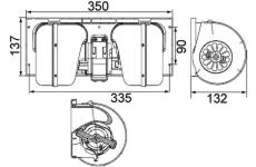 motorek ventilátoru topení MAHLE 24V/300W DAF XF