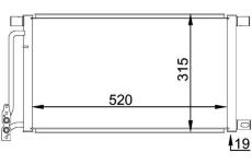 Kondenzátor, klimatizace MAHLE AC 235 000P