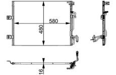 Kondenzátor, klimatizace MAHLE AC 364 000P