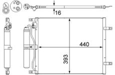 Kondenzátor, klimatizace MAHLE AC 443 000S