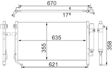 Kondenzátor klimatizácie MAHLE AC 479 001S