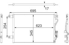 Kondenzátor, klimatizace MAHLE AC 483 000S