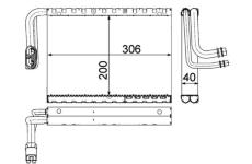 Výparník, klimatizace MAHLE AE 92 000P