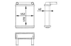 Výměník tepla, vnitřní vytápění MAHLE AH 128 000P
