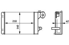 Výměník tepla, vnitřní vytápění MAHLE AH 158 000S