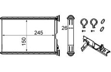 Výměník tepla, vnitřní vytápění MAHLE AH 242 000S