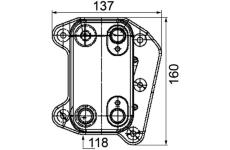 Olejový chladič, motorový olej MAHLE CLC 105 000P