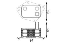 Olejový chladič, motorový olej MAHLE ORIGINAL CLC 199 000S