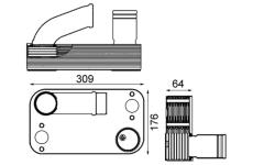 Olejový chladič, motorový olej MAHLE CLC 210 000P
