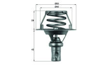 Termostat, chladivo MAHLE TX 66 91D