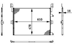 Kondenzátor, klimatizace MAHLE AC 673 000S