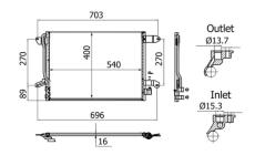 Kondenzátor klimatizácie MAHLE AC 864 001S