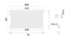 Kondenzátor klimatizácie MAHLE AC 909 000S