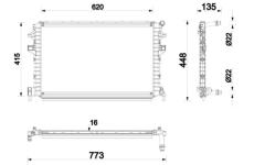 Nízkoteplotný chladič, chladič turbodúchadla MAHLE CIR 34 000P