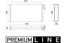 Výměník tepla, vnitřní vytápění MAHLE AH 295 000P