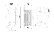 Olejový chladič, motorový olej MAHLE CLC 309 000S