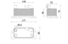 Olejový chladič, motorový olej MAHLE CLC 349 000P