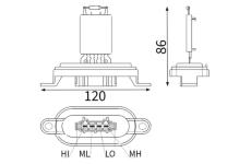 Odpor, vnitřní tlakový ventilátor MAHLE ABR 174 000S