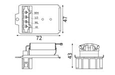 Odpor, vnitřní tlakový ventilátor MAHLE ABR 184 000S