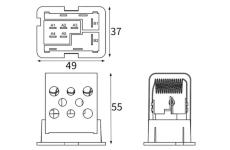 Odpor, vnitřní tlakový ventilátor MAHLE ABR 188 000S