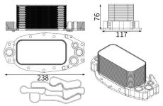 Olejový chladič, motorový olej MAHLE CLC 253 001S