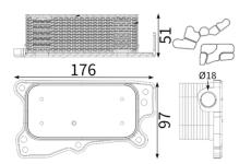 Olejový chladič, motorový olej MAHLE CLC 13 001S