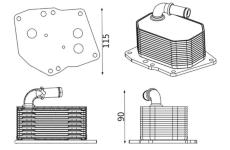 Olejový chladič, motorový olej MAHLE CLC 416 000S
