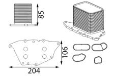 Olejový chladič, motorový olej MAHLE CLC 435 000S