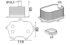 Olejový chladič, motorový olej MAHLE CLC 438 000S